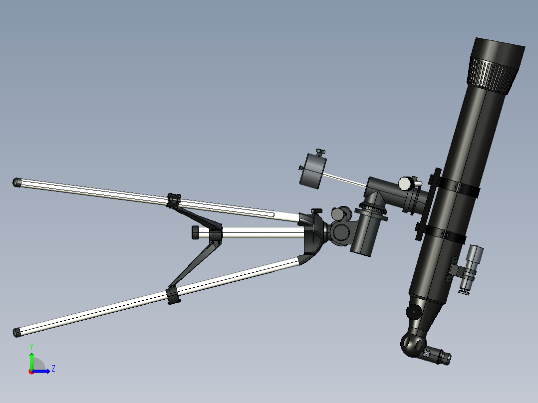 普通望远镜左视图