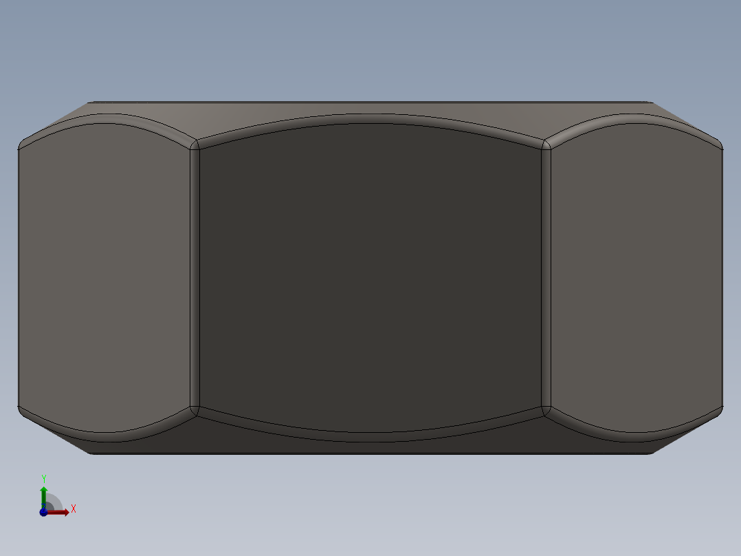 紧固件-Raw Steel Nut 0.7500前视图