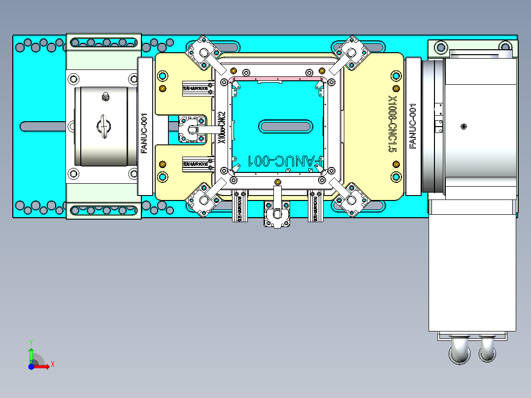 X1008-笔记本CNC工装夹具三维模型CNC2-0113前视图