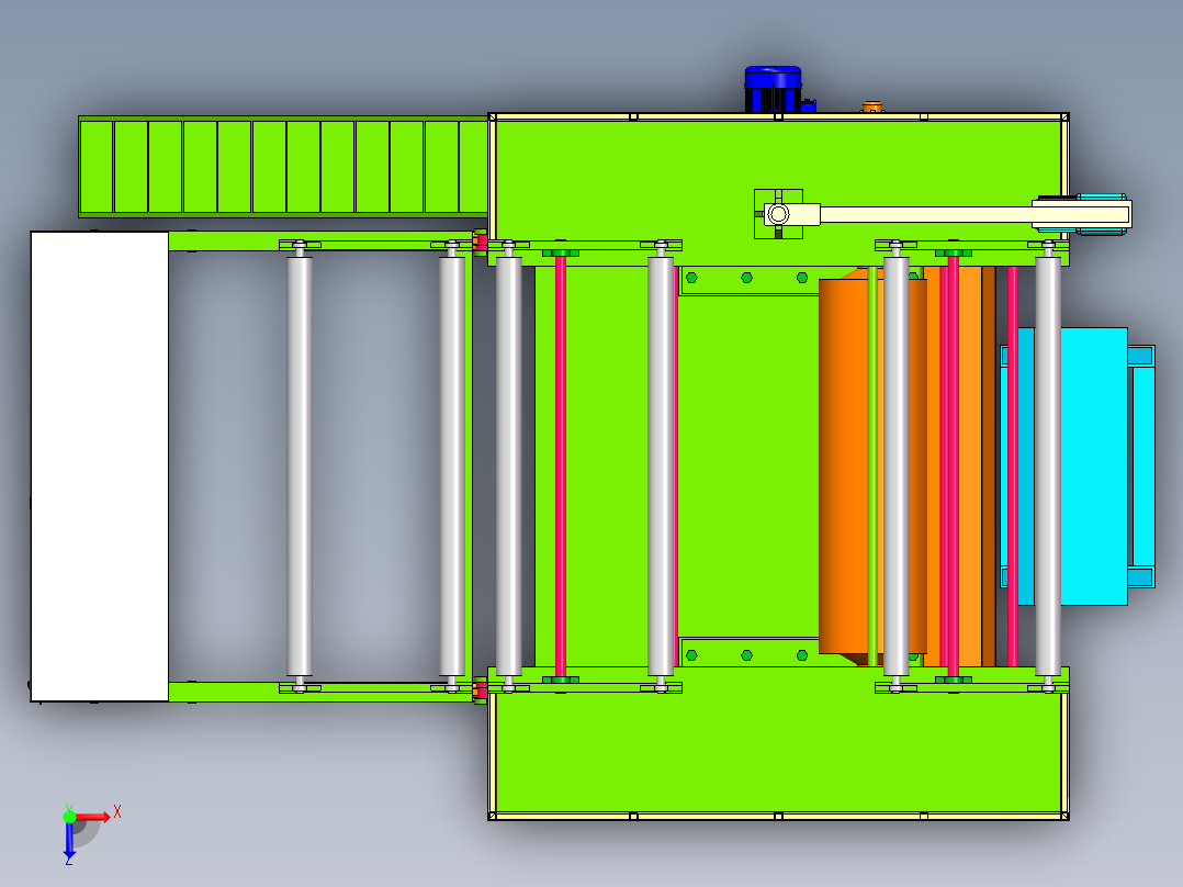 大型压膜包装机sw18俯视图