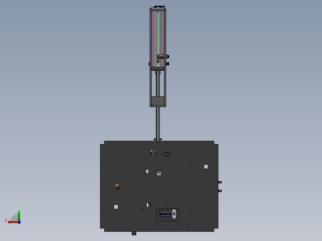 全自动1托4吹瓶机（sw14可编辑+cad）后视图