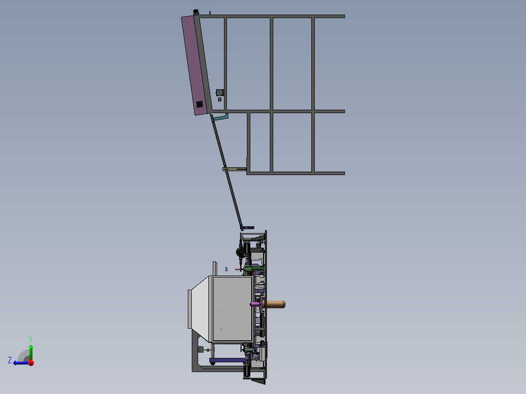 全自动1托4吹瓶机（sw14可编辑+cad）右视图