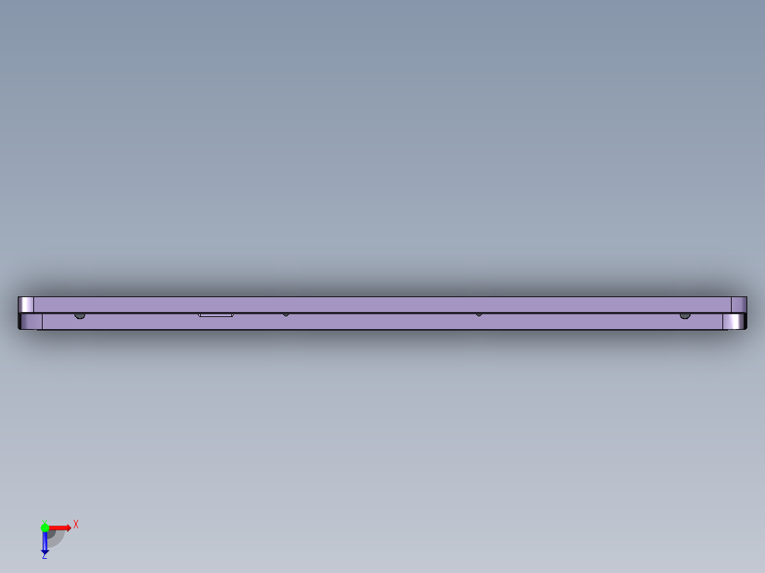 屏幕金属外壳铣内腔CNC编程程序模型俯视图