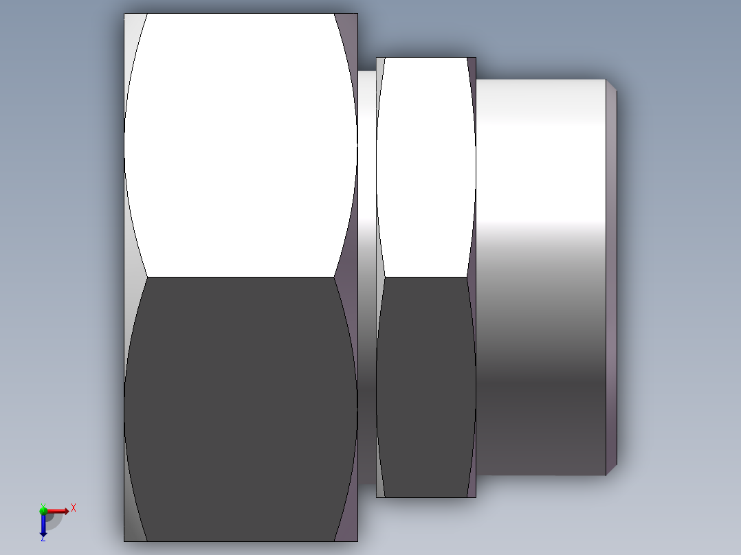直通变径接头、2C-45-52俯视图