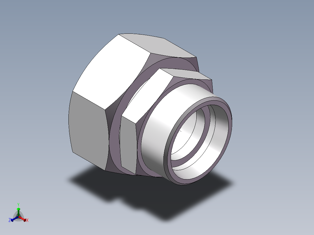 直通变径接头、2C-45-52正等轴测图