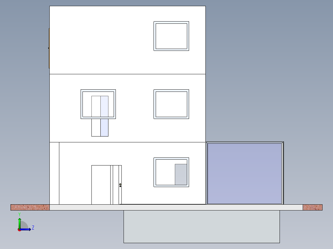 房子、建筑(116)左视图