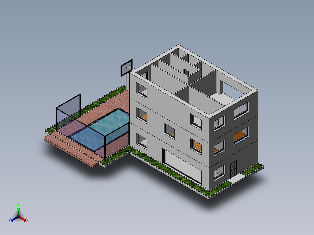 房子、建筑(116)正等轴测图