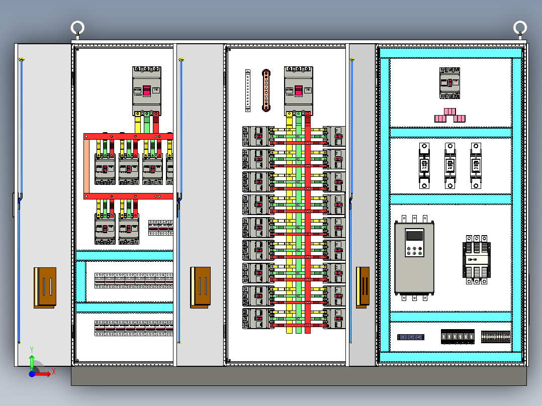 三柜组装软启动旁路控制柜 55726前视图