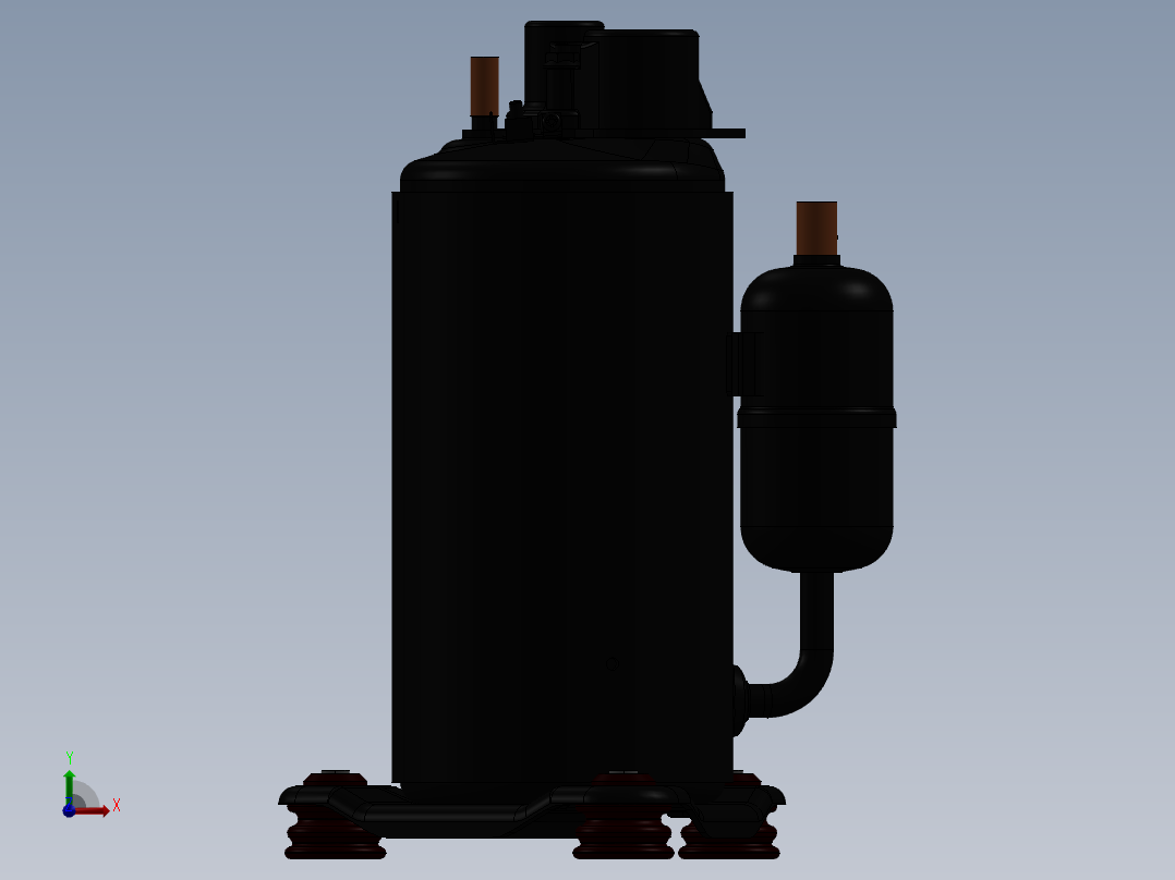 SM090-4VM涡旋压缩机模型前视图