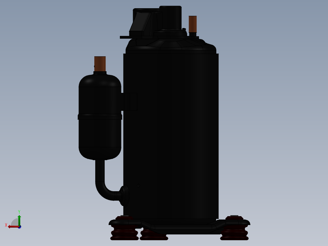 SM090-4VM涡旋压缩机模型后视图