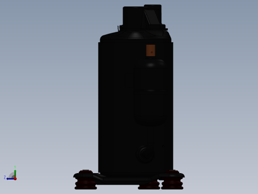 SM090-4VM涡旋压缩机模型右视缩略图