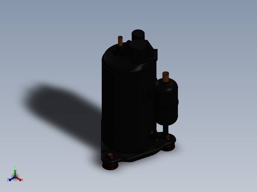 SM090-4VM涡旋压缩机模型正等轴测图