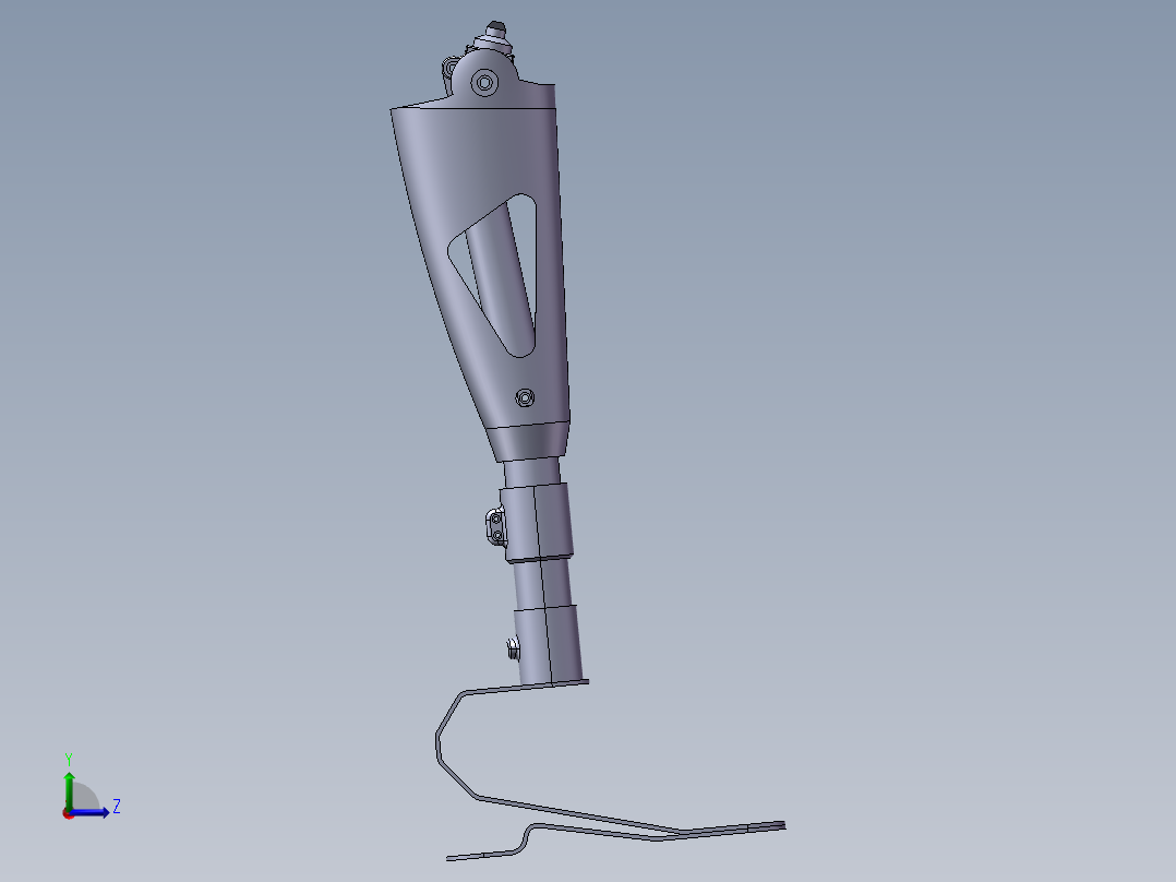 假肢小腿模型左视图