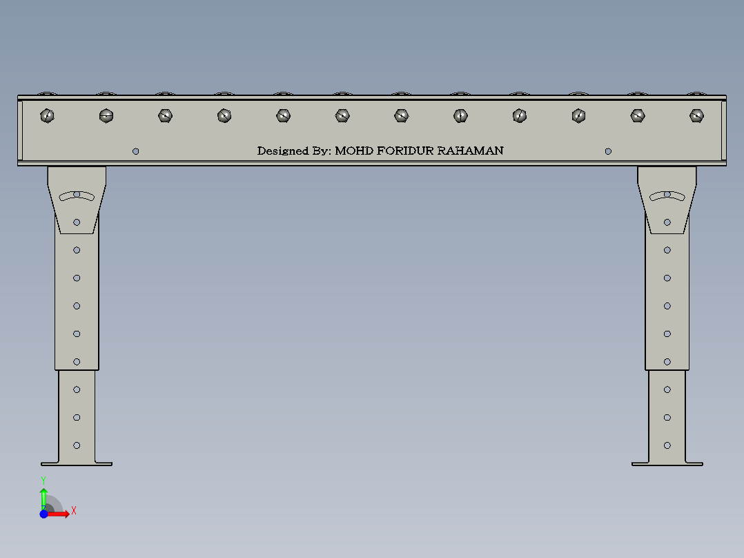 滚筒输送线可升降前视图