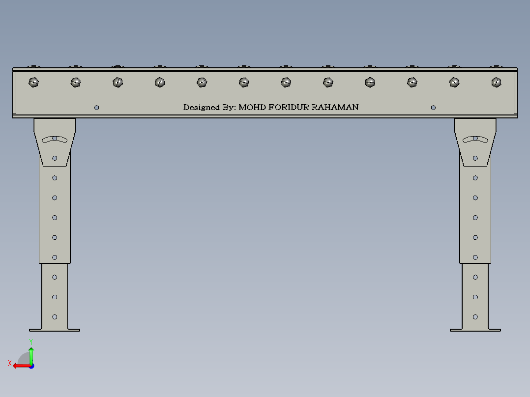 滚筒输送线可升降后视图