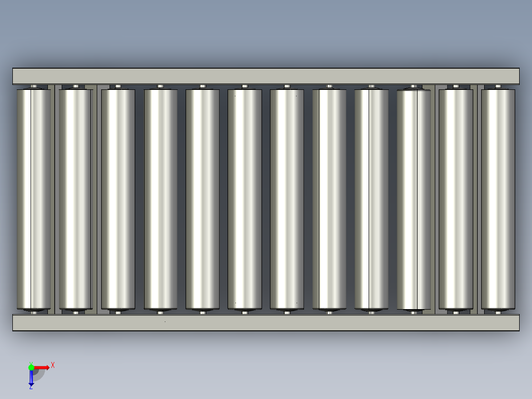 滚筒输送线可升降俯视图