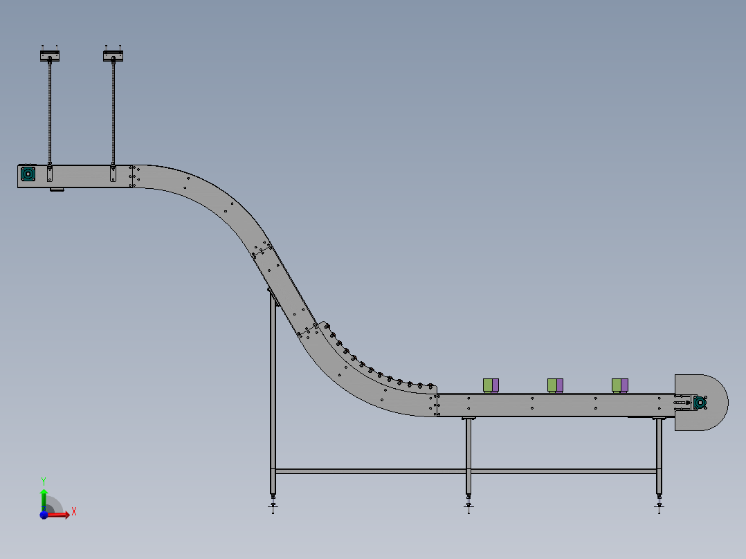 S型料包提升机前视图