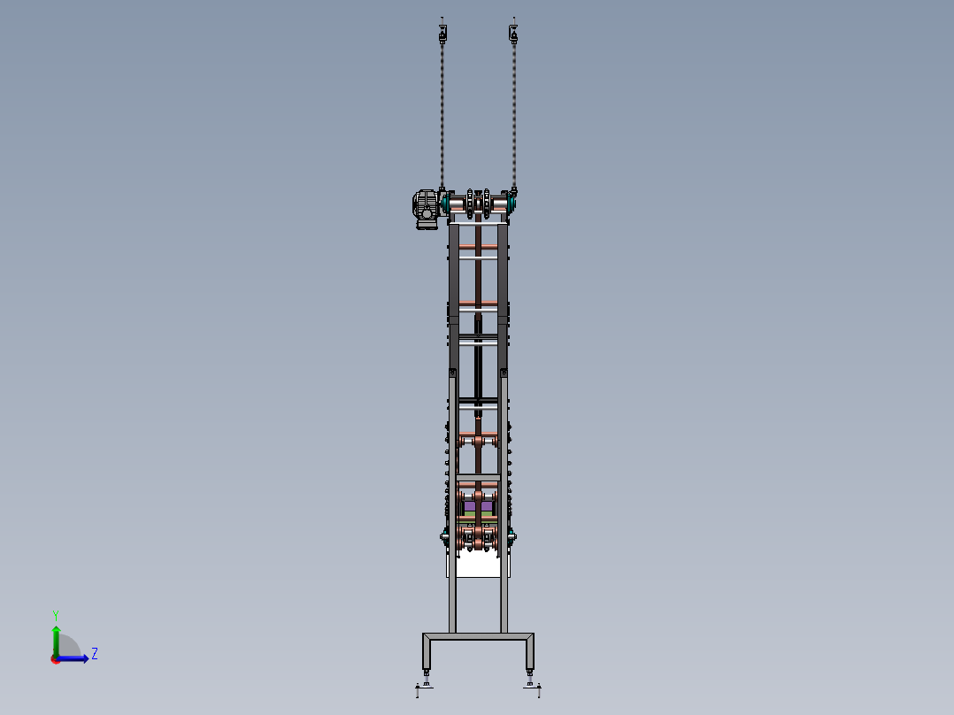 S型料包提升机左视图