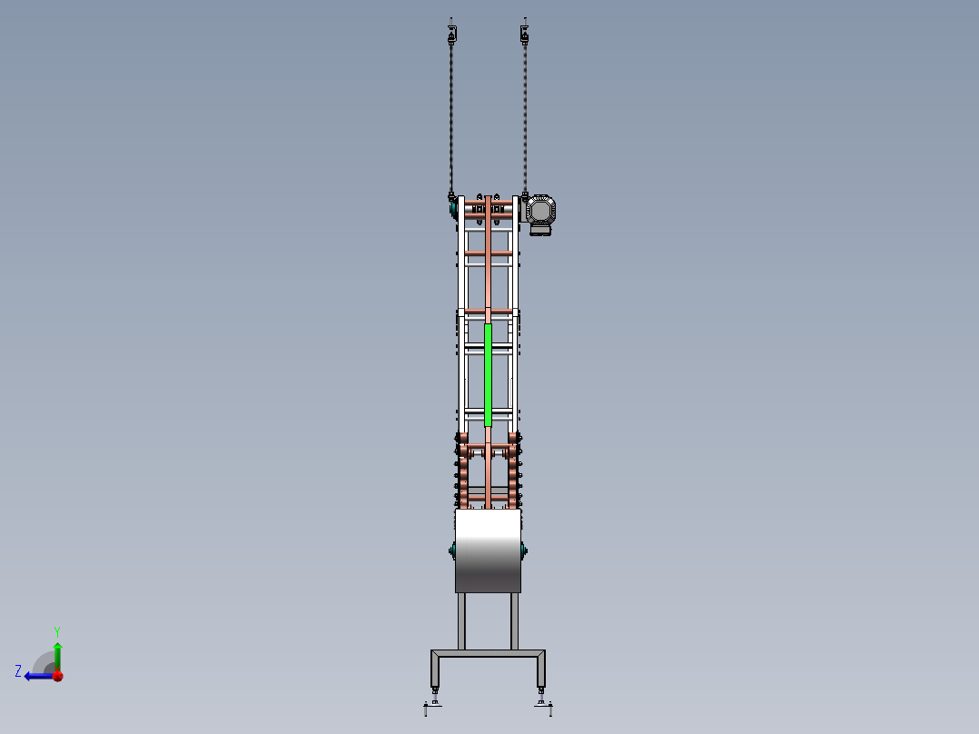 S型料包提升机右视图