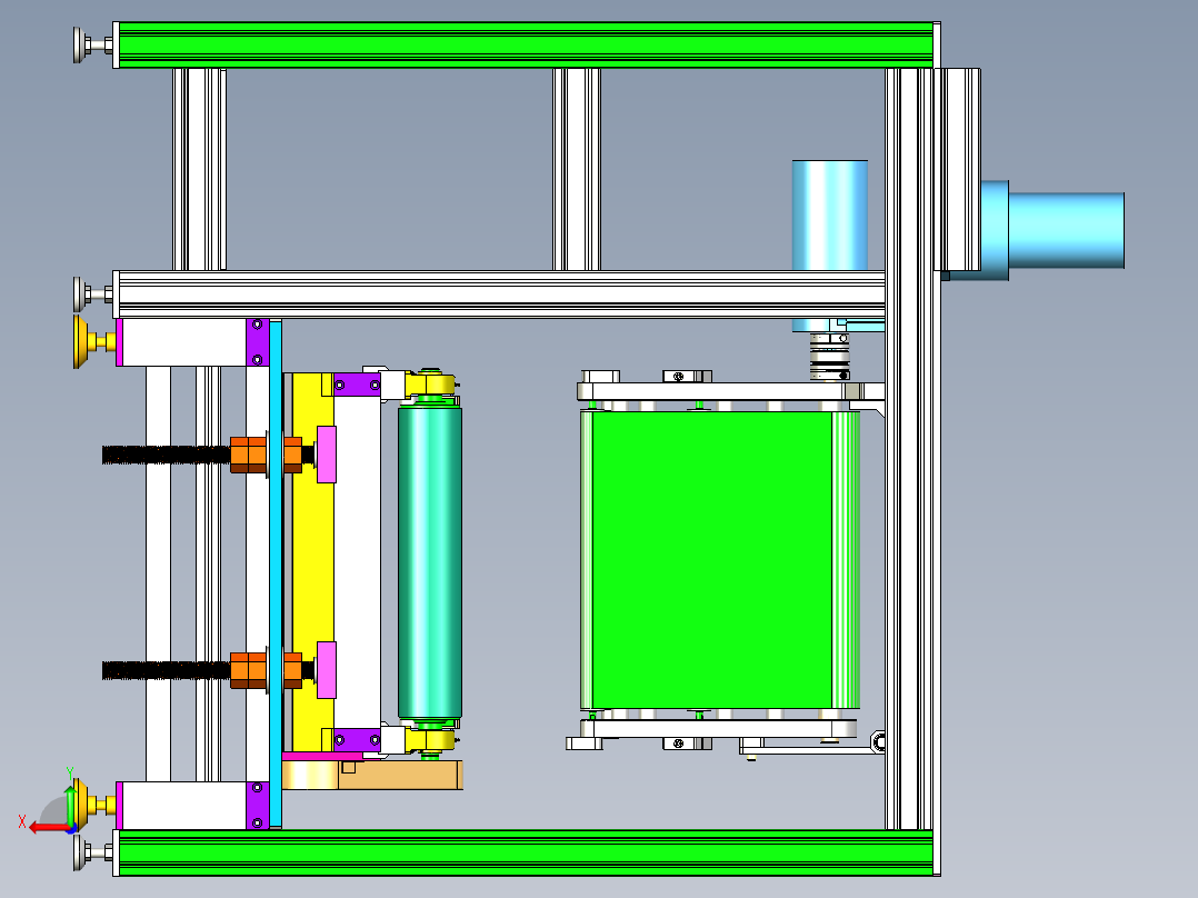 凸轮打磨机抛光机3D模型图纸后视图
