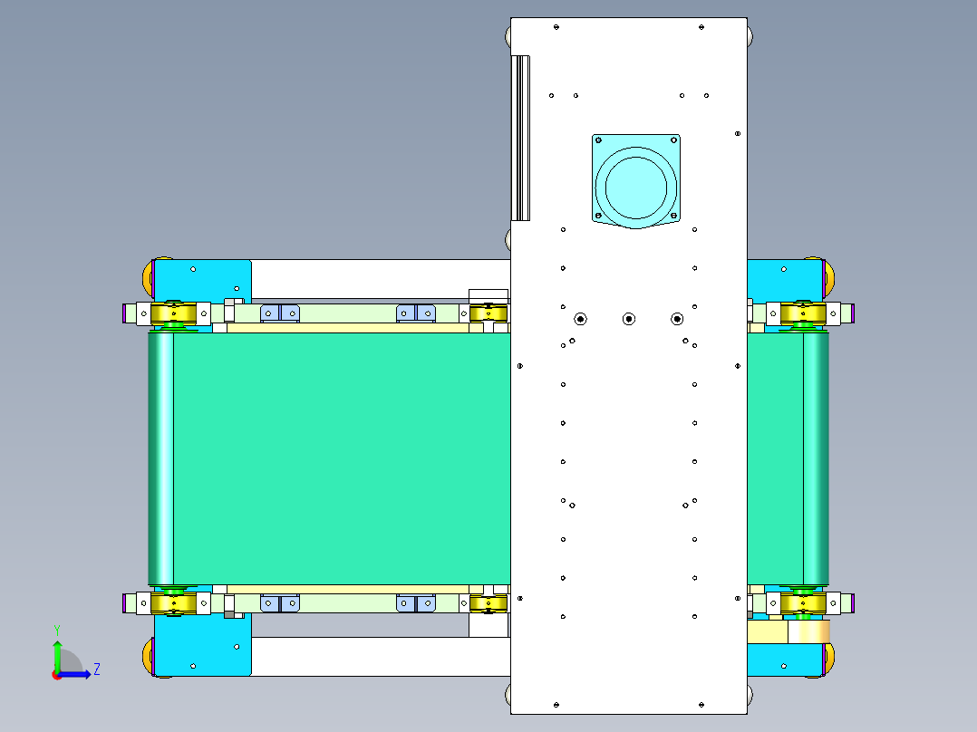 凸轮打磨机抛光机3D模型图纸左视图