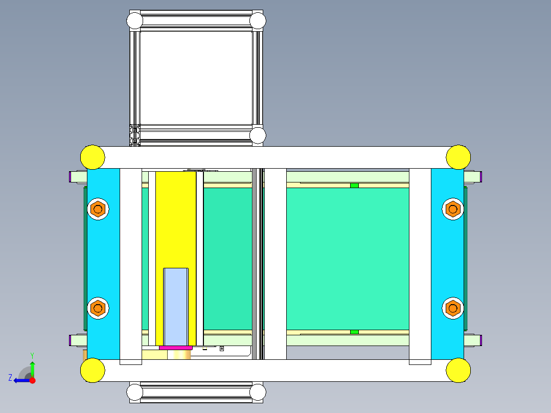 凸轮打磨机抛光机3D模型图纸右视图