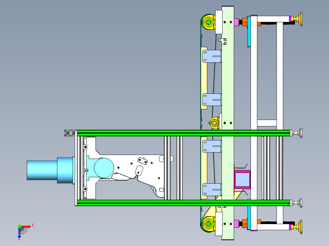 凸轮打磨机抛光机3D模型图纸俯视图