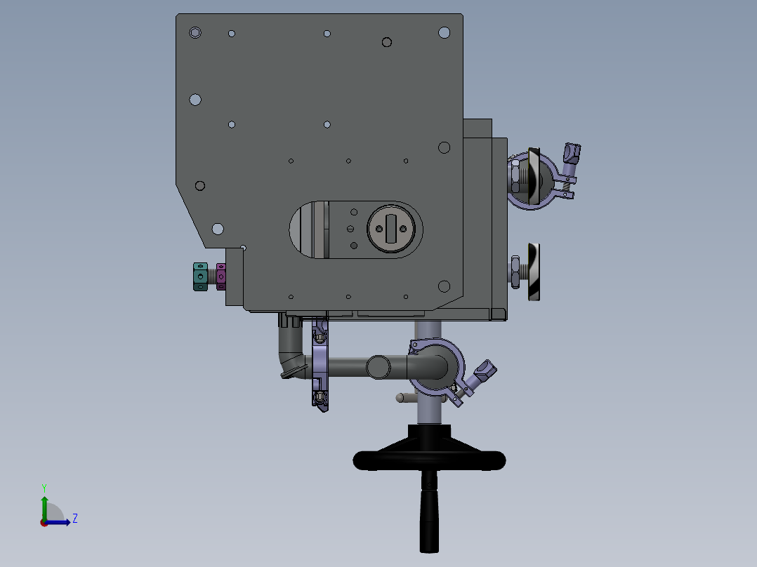 二涂封闭刮刀旋转机构左视图