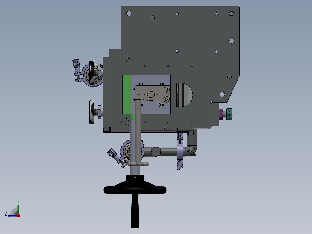 二涂封闭刮刀旋转机构右视图