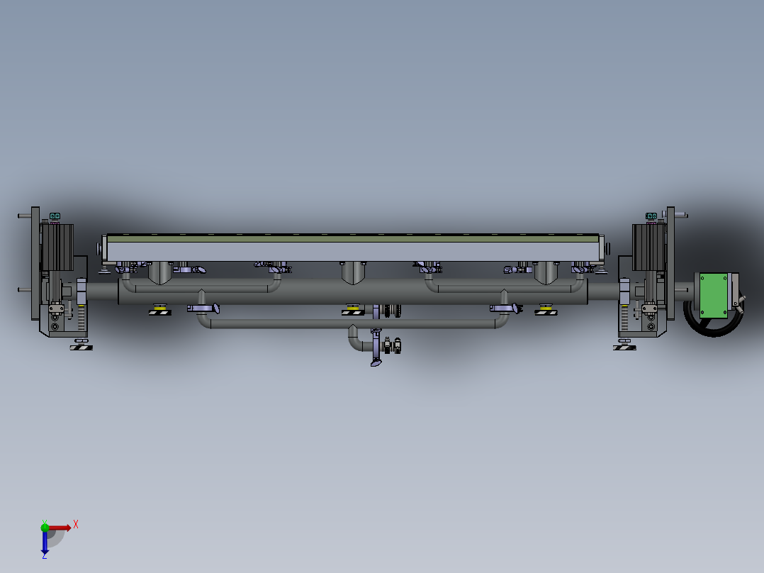 二涂封闭刮刀旋转机构俯视图