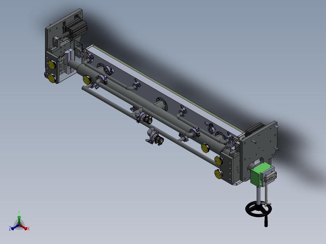 二涂封闭刮刀旋转机构正等轴测图