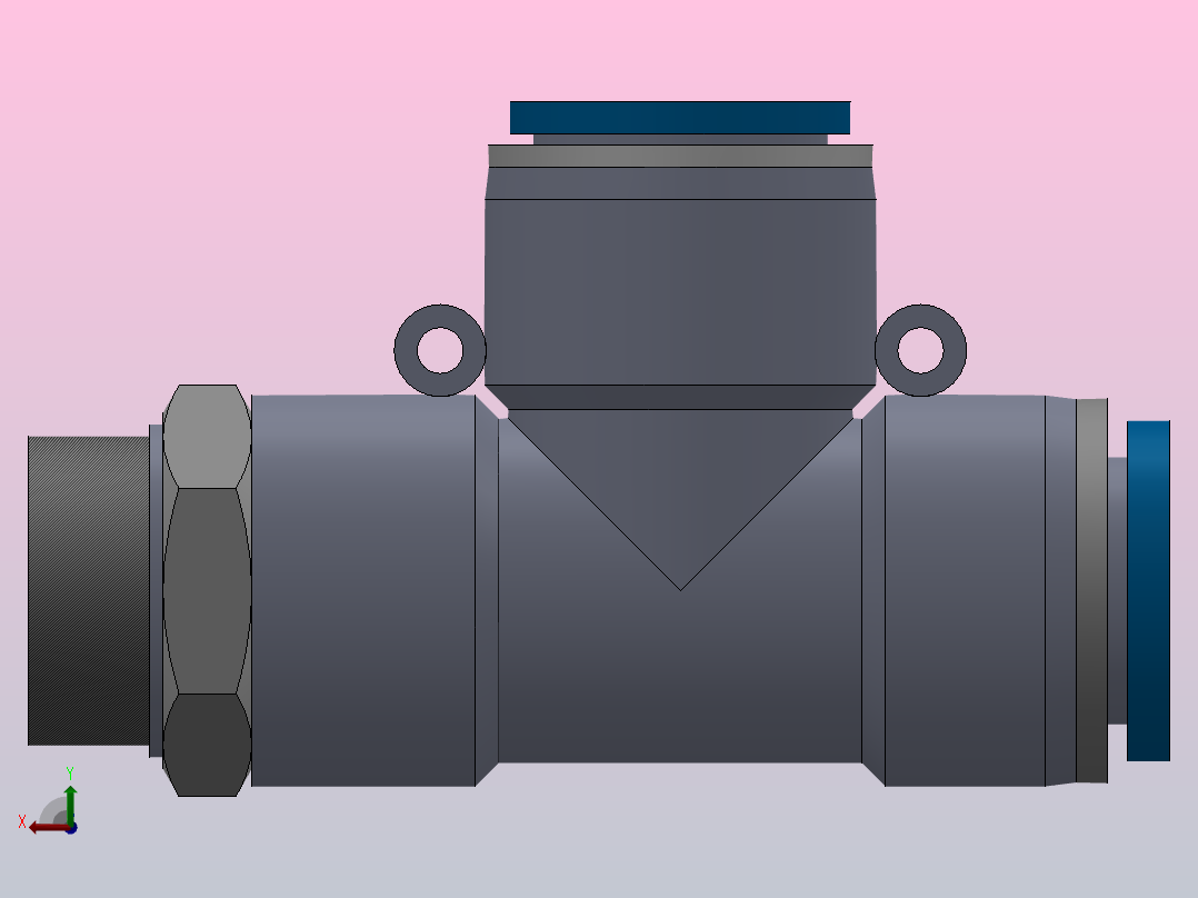 IPD-G 螺纹侧三通-G螺纹_IPD15-G04后视图