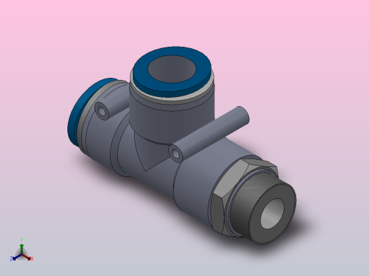 IPD-G 螺纹侧三通-G螺纹_IPD15-G04正等轴测缩略图