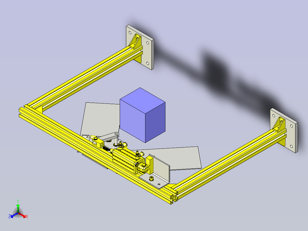 一种门开关机构3D图纸主视图