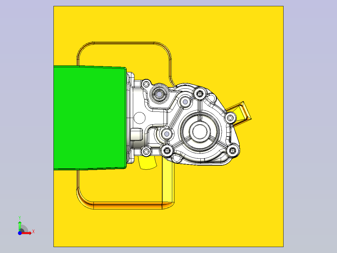 发动机下壳体铝铸模前视图