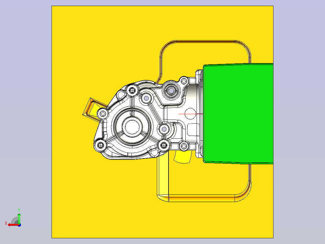 发动机下壳体铝铸模后视图