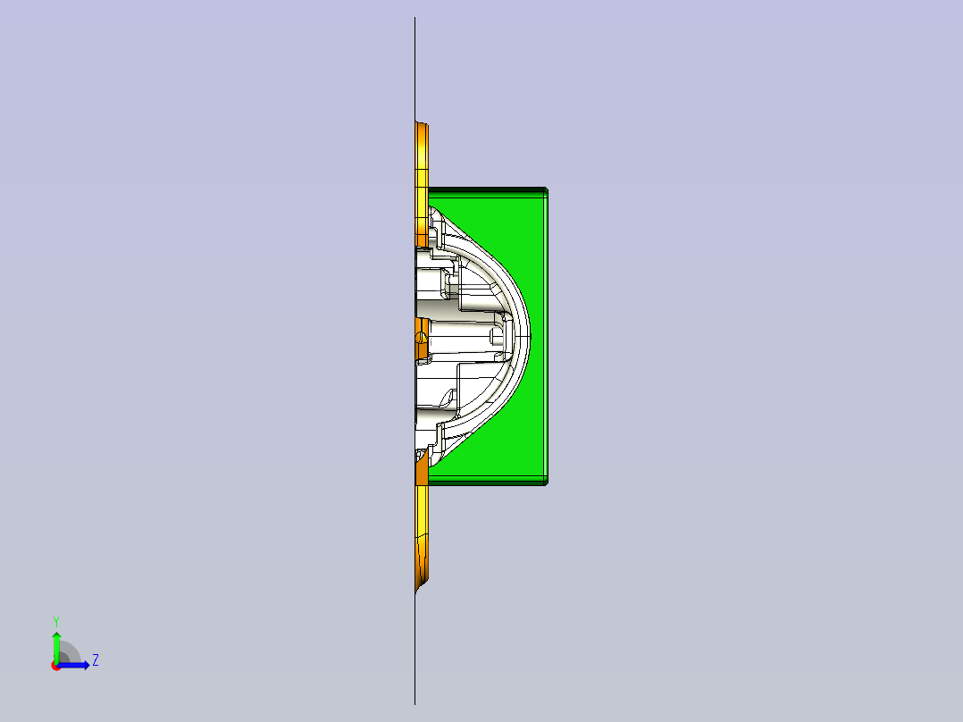 发动机下壳体铝铸模左视图