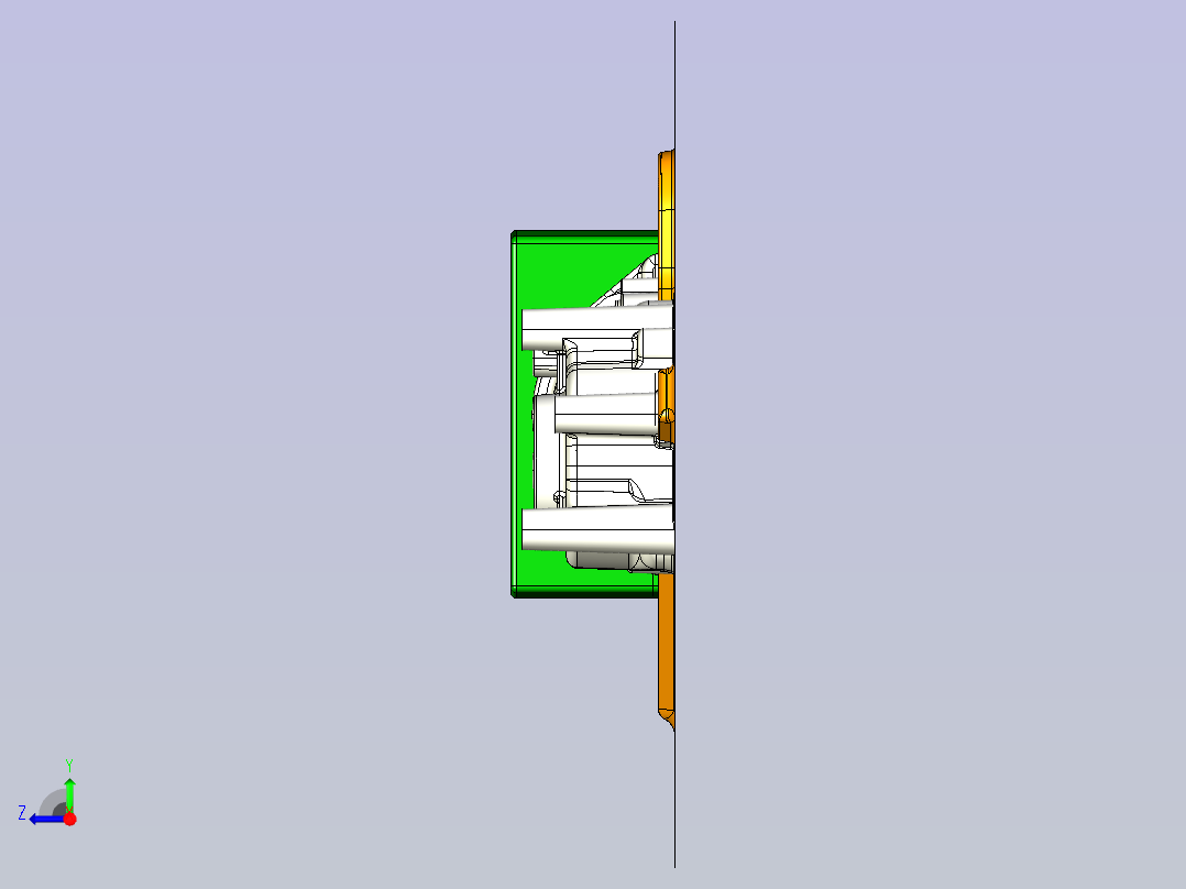 发动机下壳体铝铸模右视图