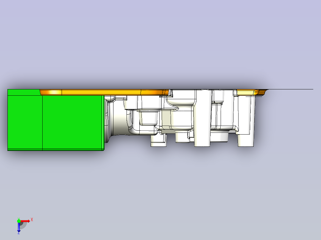发动机下壳体铝铸模俯视图