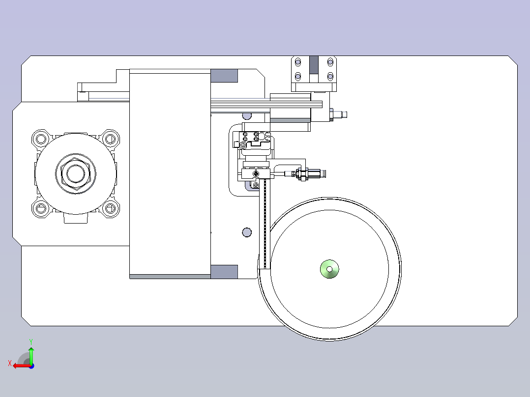 一款阀体挡圈自动装配3D模型后视图