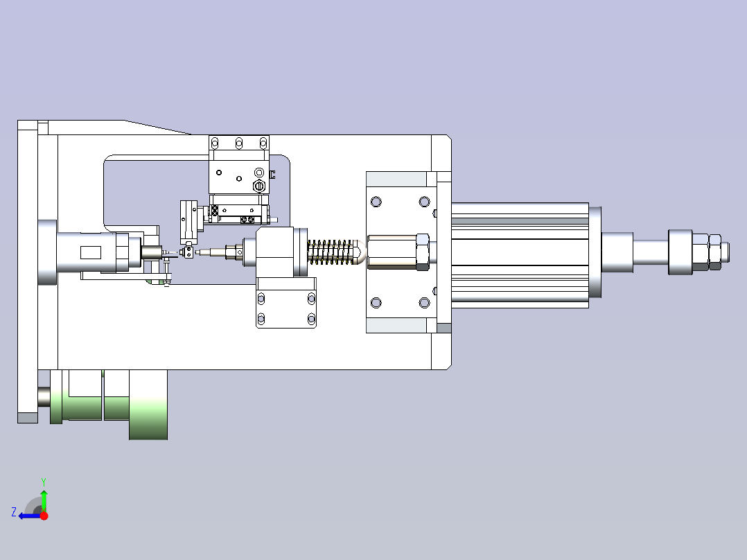 一款阀体挡圈自动装配3D模型右视图