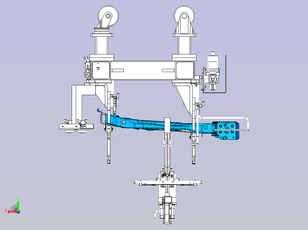 前纵梁焊接夹具后视图