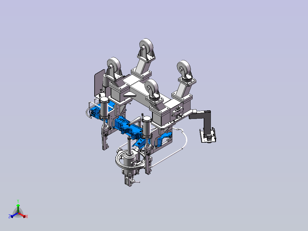 前纵梁焊接夹具正等轴测图