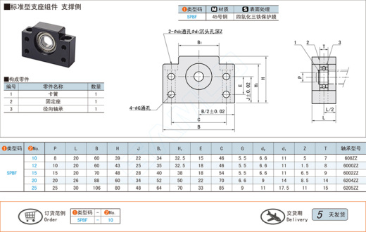 标准型丝杠支座-支撑侧@SPBF缩略图