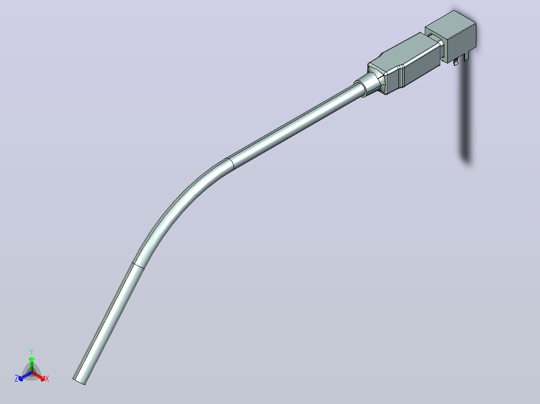 USB-typeB 线及卧式插座主视图