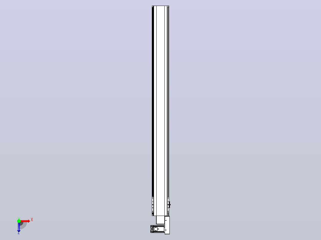 皮带直线轴半封闭可选导轨TPA-HNB-140D-120-L1500-MR-Y-P40-N3俯视图