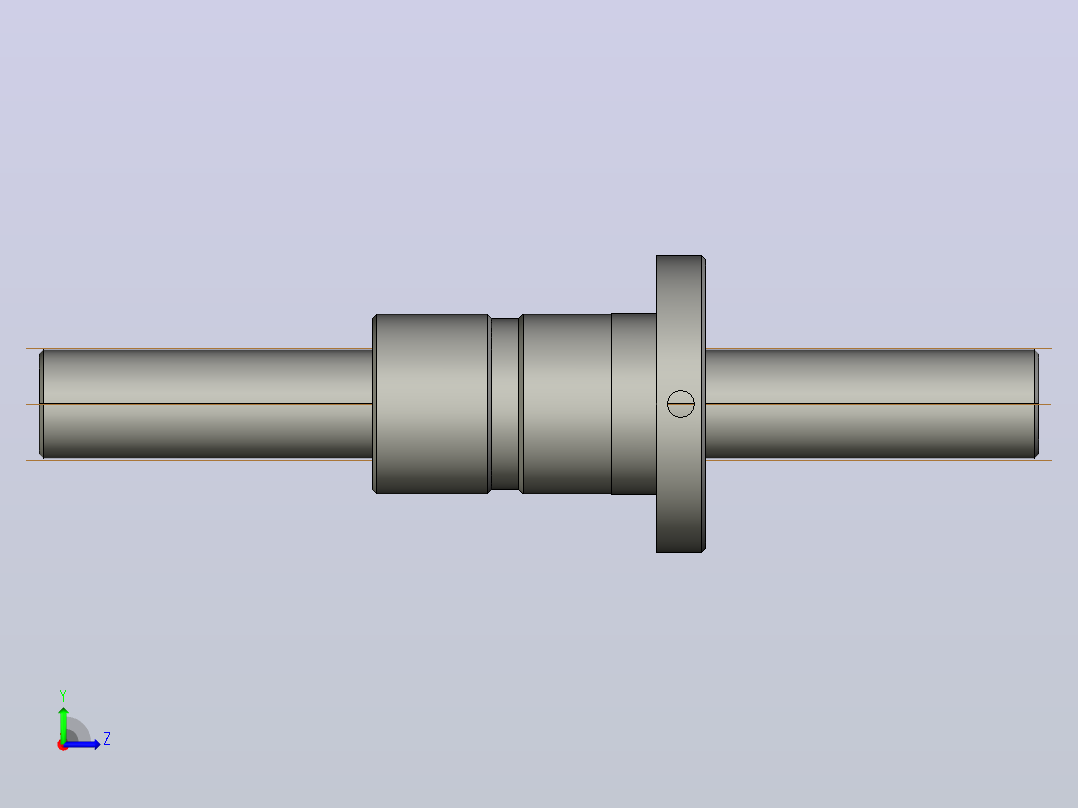 FFZD2504-3滚珠丝杆3D模型左视图