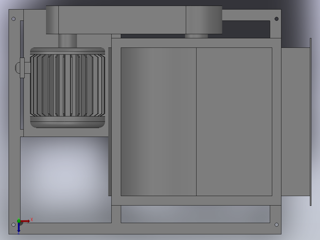 KTS型多翼式离心通风机[KTS-No20”-左180°-5.5kW]俯视图