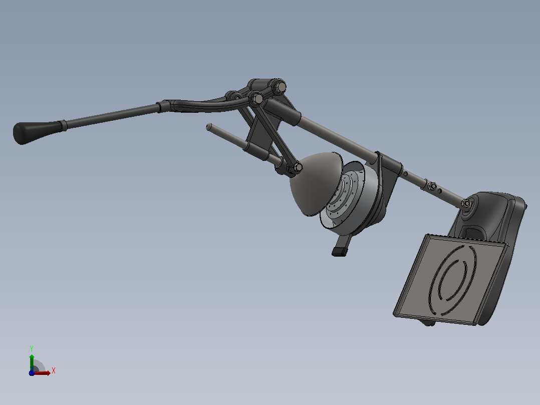 手动榨汁机3D图纸 Solidworks设计前视图