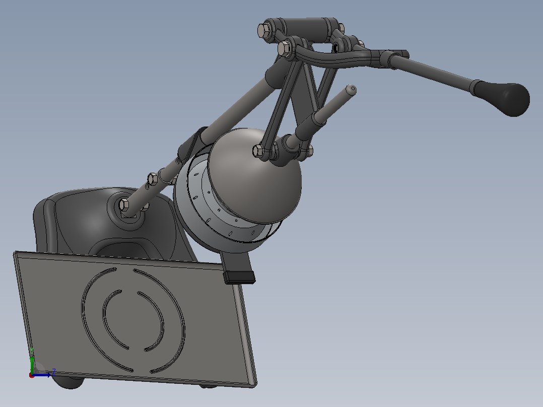 手动榨汁机3D图纸 Solidworks设计左视图